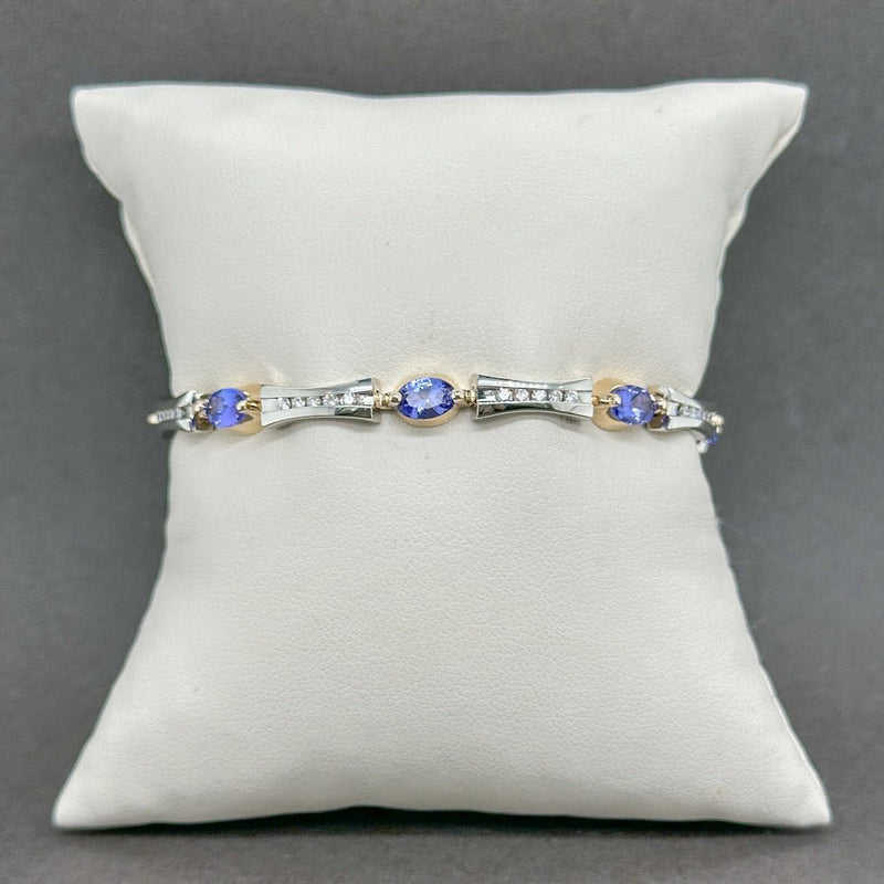 Estate 14K TT Gold 3.52ctw Tanzanite & 0.34ctw G-H/SI1-2 Diamond Bracelet - Walter Bauman Jewelers