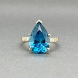 Estate 14K TT Gold 7.83ct Topaz & 0.12ctw H - I/SI1 - 2 Diamond Ring - Walter Bauman Jewelers