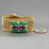 Estate 14K TT Gold 9.26ctw Chalcedony & Amethyst & 0.85ctw G - H/SI1 - 2 Diamond Bracelet - Walter Bauman Jewelers