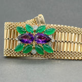 Estate 14K TT Gold 9.26ctw Chalcedony & Amethyst & 0.85ctw G - H/SI1 - 2 Diamond Bracelet - Walter Bauman Jewelers