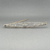 Estate 14K TT Gold Art Deco 0.54ctw H - I/SI1 - 2 Diamond Pin - Walter Bauman Jewelers