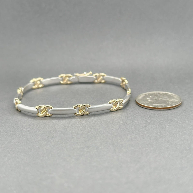 Estate 14K TT Gold Bar Bracelet - Walter Bauman Jewelers