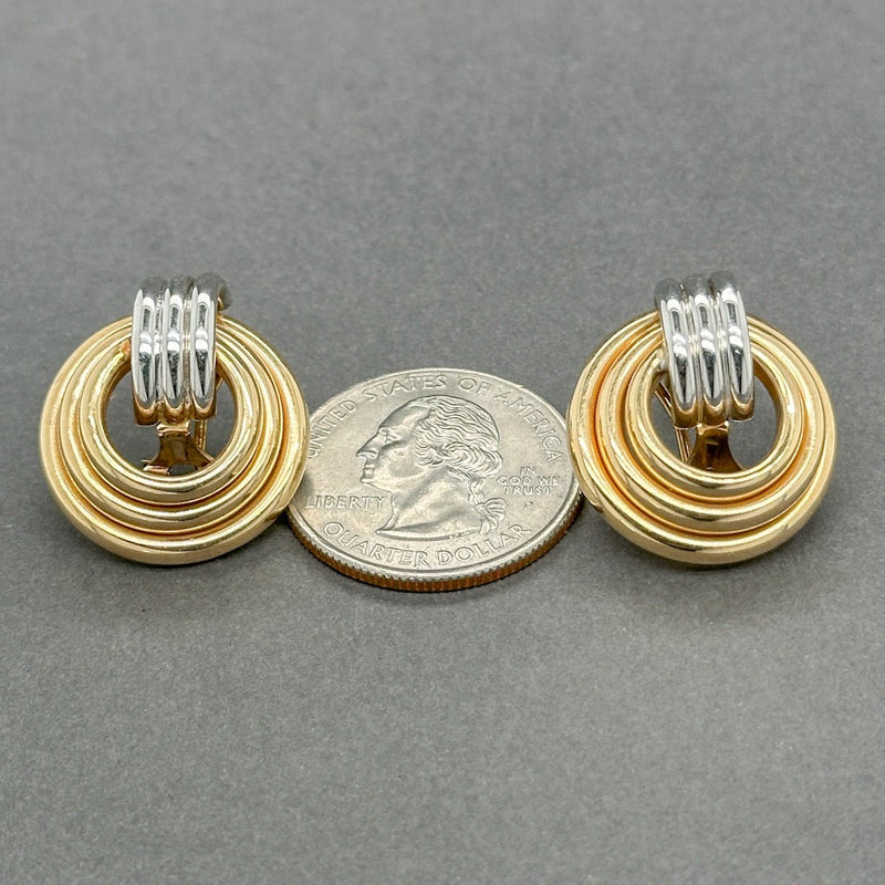 Estate 14K TT Gold Button Earrings - Walter Bauman Jewelers