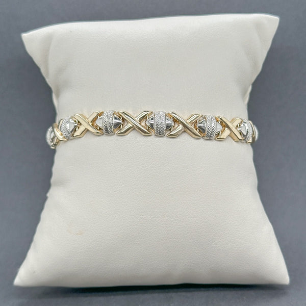 Estate 14K TT Gold X Link Bracelet - Walter Bauman Jewelers