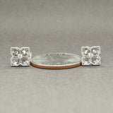 Estate 14K W Gold 0.06ctw G/SI1 Diamond Clover Stud Earrings - Walter Bauman Jewelers