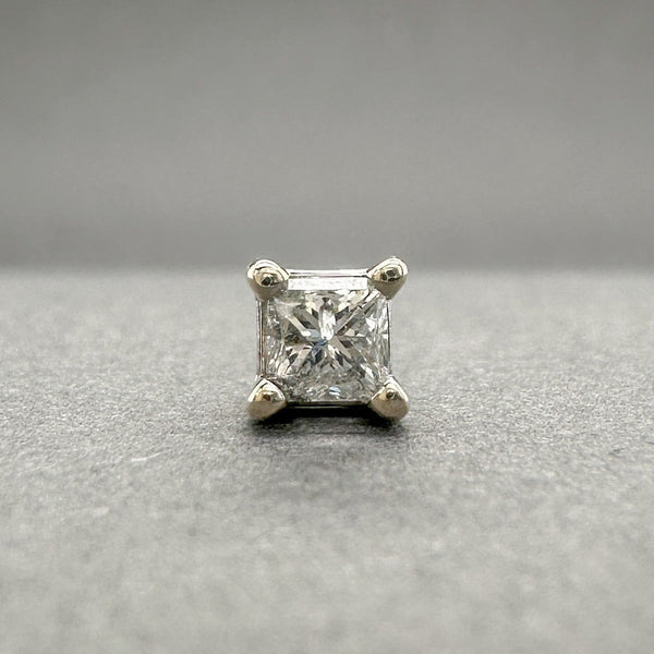 Estate 14K W Gold 0.15ct H/I1 Princess Cut Diamond Single Earring - Walter Bauman Jewelers