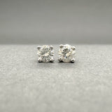 Estate 14K W Gold 0.16ctw G - I/VS2 - SI2 Diamond Stud Earrings - Walter Bauman Jewelers