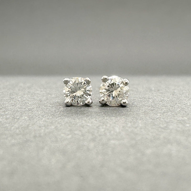 Estate 14K W Gold 0.16ctw G - I/VS2 - SI2 Diamond Stud Earrings - Walter Bauman Jewelers