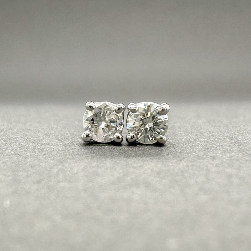 Estate 14K W Gold 0.18ctw G/SI2 - I1 Diamond Stud Earrings - Walter Bauman Jewelers