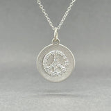 Estate 14K W Gold 0.19ctw G - H/SI1 - 2 Diamond Peace Pendant - Walter Bauman Jewelers