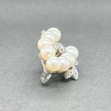 Estate 14K W Gold 0.20ctw H - I/VS1 - 2 Diamond & Akoya Pearl Enhancer - Walter Bauman Jewelers