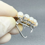 Estate 14K W Gold 0.20ctw H - I/VS1 - 2 Diamond & Akoya Pearl Enhancer - Walter Bauman Jewelers