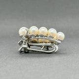 Estate 14K W Gold 0.20ctw H - I/VS1 - 2 Diamond & Akoya Pearl Enhancer - Walter Bauman Jewelers