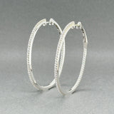 Estate 14K W Gold 0.22ctw G - H/SI1 - 2 Diamond Oval Hoop Earrings - Walter Bauman Jewelers