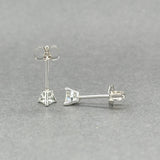 Estate 14K W Gold 0.23ctw I/SI1 Diamond Trillion Stud Earrings - Walter Bauman Jewelers