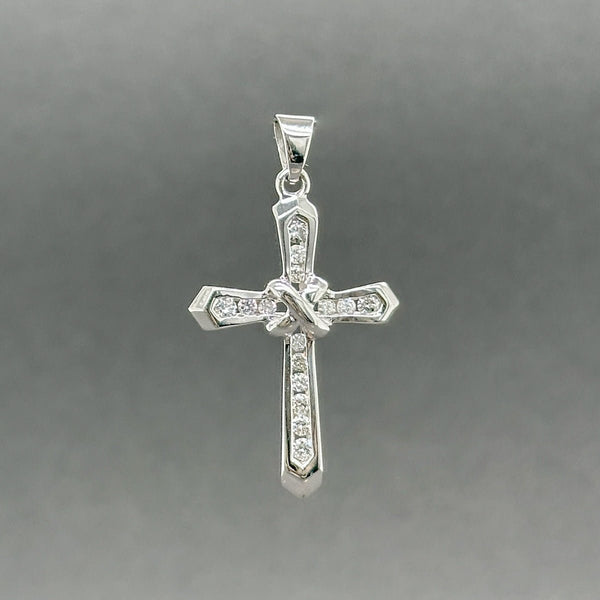 Estate 14K W Gold 0.24ctw H - I/SI2 - I1 Diamond Cross Pendant - Walter Bauman Jewelers