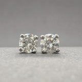 Estate 14K W Gold 0.25ctw G - H/SI1 - I1 Diamond Stud Earrings - Walter Bauman Jewelers