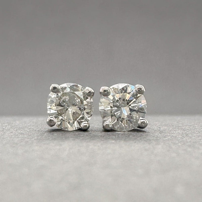 Estate 14K W Gold 0.25ctw G - H/SI1 - I1 Diamond Stud Earrings - Walter Bauman Jewelers