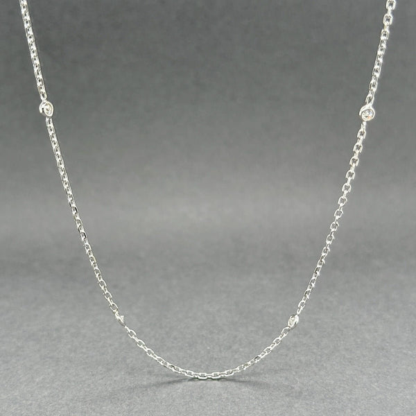 Estate 14K W Gold 0.30ctw G - H/SI1 - 2 Diamonds By The Yard Necklace - Walter Bauman Jewelers
