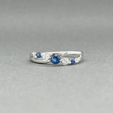 Estate 14K W Gold 0.30ctw Sapphire & 0.11ctw H - I/SI1 - 2 Diamond Ring - Walter Bauman Jewelers