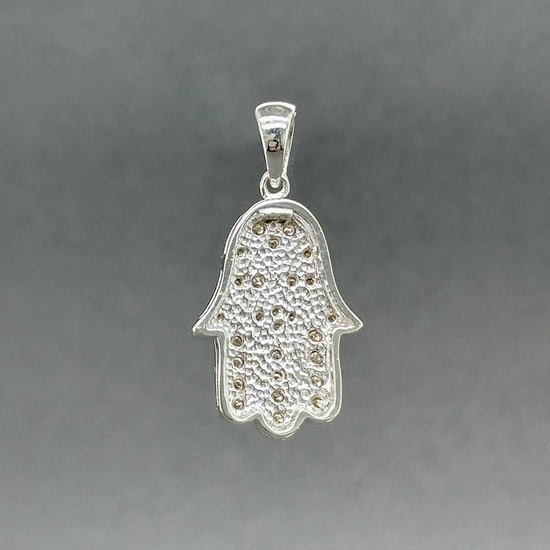 Estate 14K W Gold 0.35ctw G - H/SI1 - 2 Diamond Hamsa Pendant - Walter Bauman Jewelers