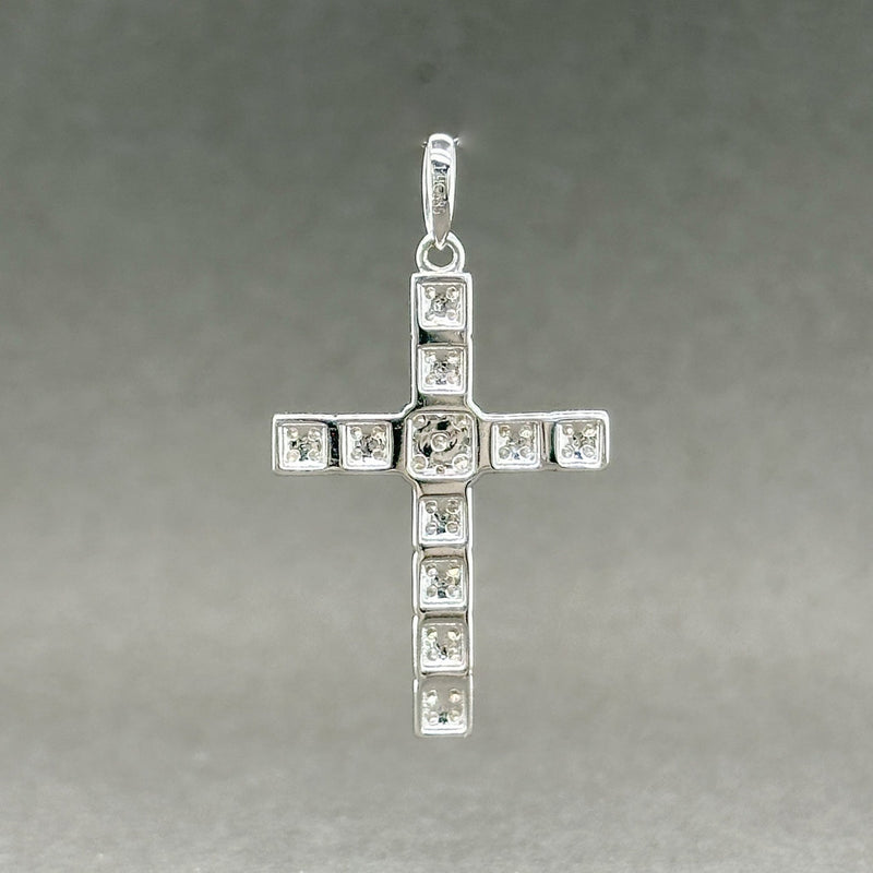 Estate 14K W Gold 0.36ctw H-I/SI2-I1 Diamond Cross Pendant - Walter Bauman Jewelers