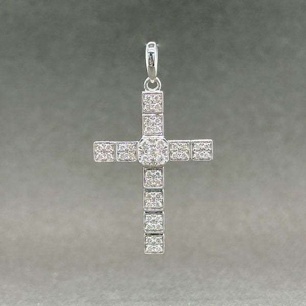 Estate 14K W Gold 0.36ctw H-I/SI2-I1 Diamond Cross Pendant - Walter Bauman Jewelers