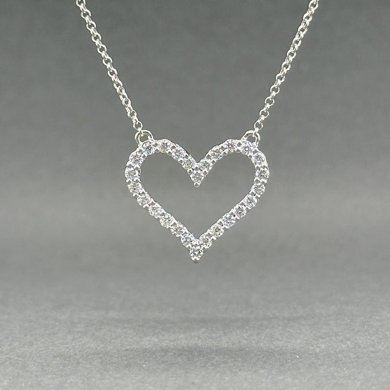 Estate 14K W Gold 0.38ctw G - H/SI2 Diamond Heart Pendant - Walter Bauman Jewelers