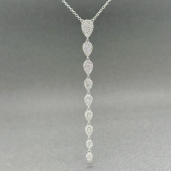 Estate 14K W Gold 0.45ctw H/SI1 - 2 Diamond Y Drop Necklace - Walter Bauman Jewelers