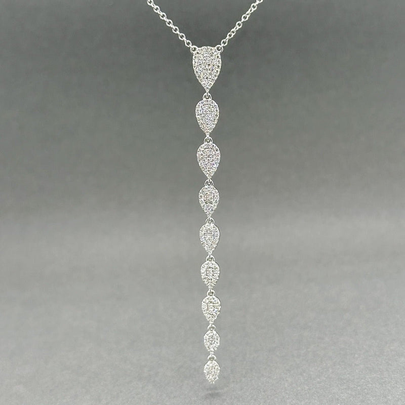 Estate 14K W Gold 0.45ctw H/SI1 - 2 Diamond Y Drop Necklace - Walter Bauman Jewelers