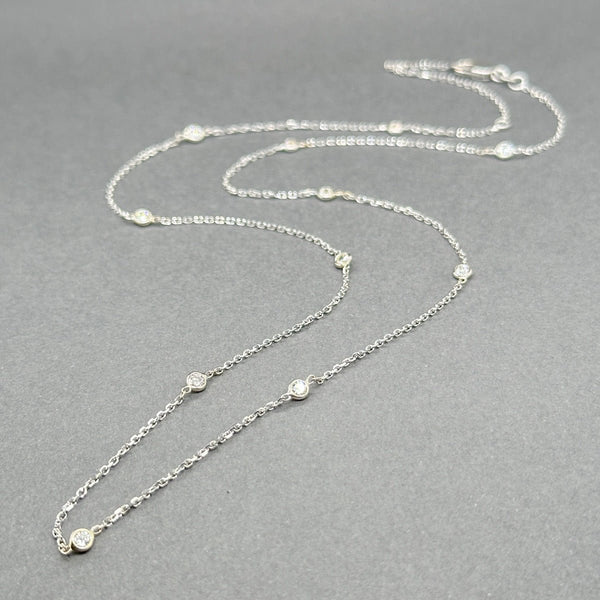 Estate 14K W Gold 0.46ctw H - I/SI1 - 2 Diamonds By The Yard Necklace - Walter Bauman Jewelers