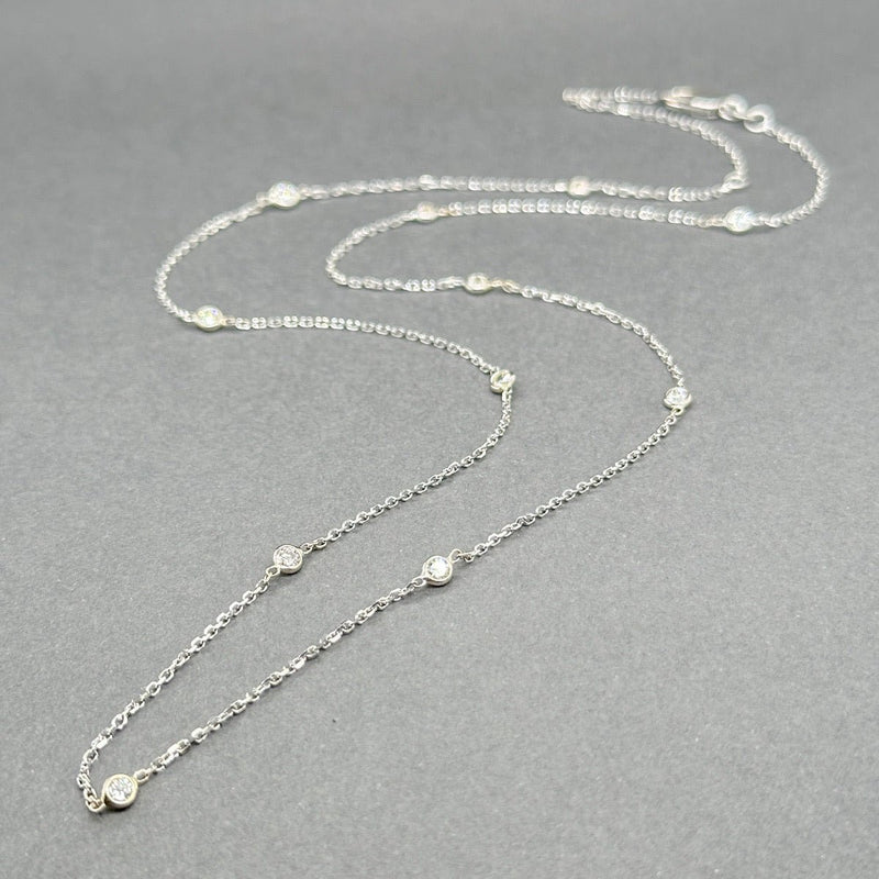 Estate 14K W Gold 0.46ctw H - I/SI1 - 2 Diamonds By The Yard Necklace - Walter Bauman Jewelers