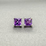 Estate 14K W Gold 0.50ctw Amethyst Stud Earrings - Walter Bauman Jewelers