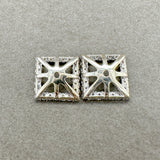 Estate 14K W Gold 0.50ctw H/SI1 Diamond Square Earring Jackets - Walter Bauman Jewelers