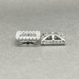 Estate 14K W Gold 0.50ctw H/SI1 Diamond Square Earring Jackets - Walter Bauman Jewelers
