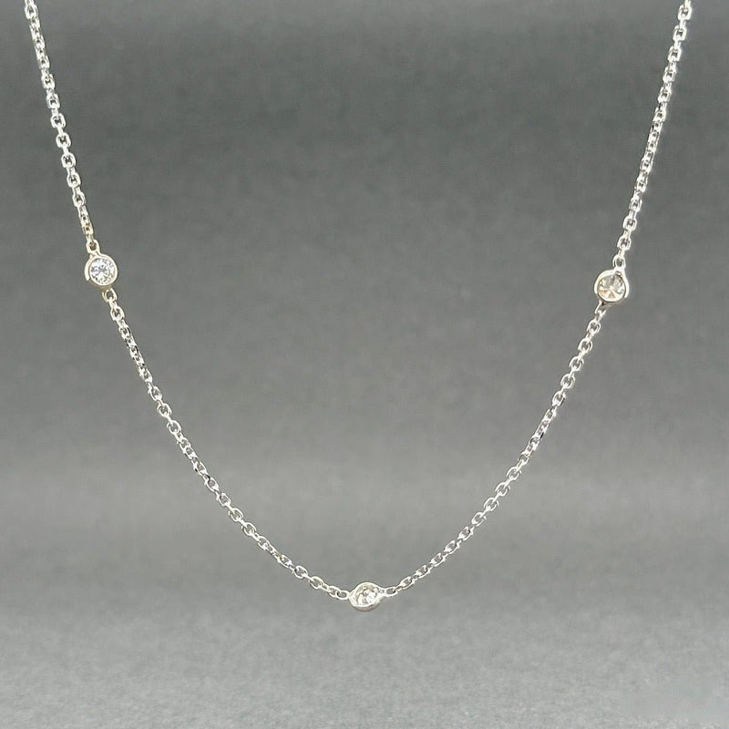 Estate 14K W Gold 0.53ctw I - J/VS2 - SI1 Diamond By The Yard Necklace - Walter Bauman Jewelers