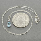 Estate 14K W Gold 0.56ct Aquamarine & 0.02ct G - H/SI1 Diamond Pendant - Walter Bauman Jewelers