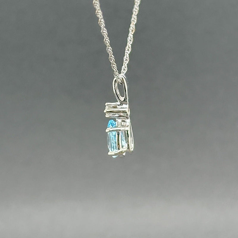 Estate 14K W Gold 0.56ct Aquamarine & 0.02ct G - H/SI1 Diamond Pendant - Walter Bauman Jewelers