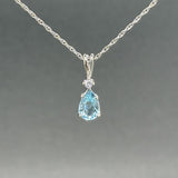 Estate 14K W Gold 0.56ct Aquamarine & 0.02ct G - H/SI1 Diamond Pendant - Walter Bauman Jewelers