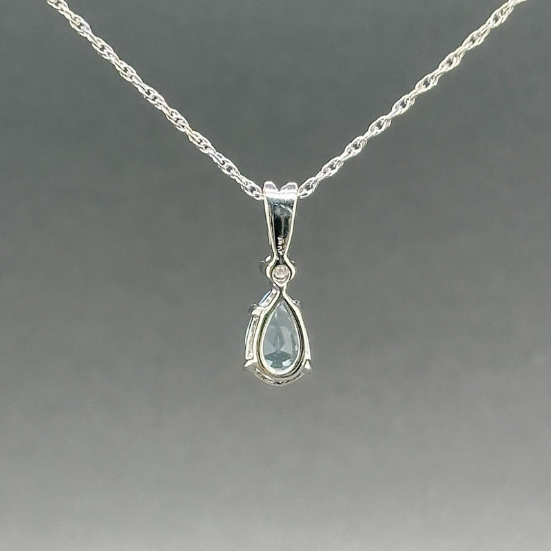 Estate 14K W Gold 0.56ct Aquamarine & 0.02ct G - H/SI1 Diamond Pendant - Walter Bauman Jewelers