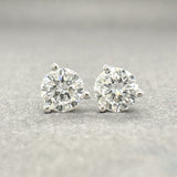 Estate 14K W Gold 0.56ctw F - G/SI2 - I1 Diamond Stud Earrings - Walter Bauman Jewelers