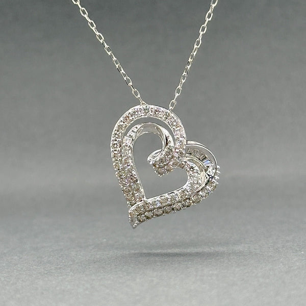 Estate 14K W Gold 0.63ctw H - J/VS2 - SI2 Diamond Heart Pendant - Walter Bauman Jewelers