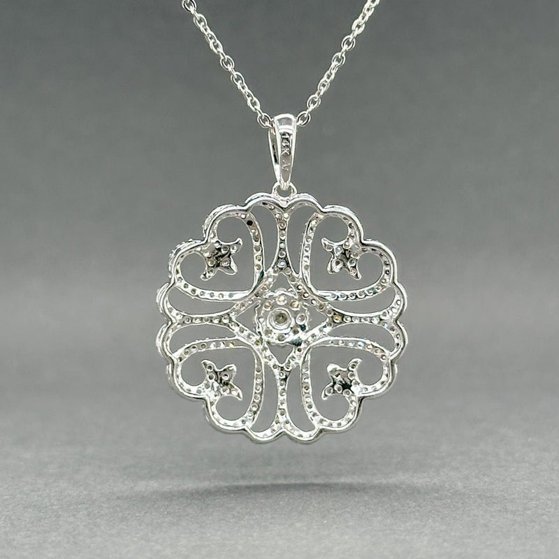 Estate 14K W Gold 0.64ctw G - H/SI1 - I1 Diamond Filigree Pendant - Walter Bauman Jewelers