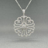 Estate 14K W Gold 0.64ctw G - H/SI1 - I1 Diamond Filigree Pendant - Walter Bauman Jewelers