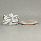 Estate 14K W Gold 0.65ctw G-H/SI1 Diamond Multi Row Flower Ring - Walter Bauman Jewelers