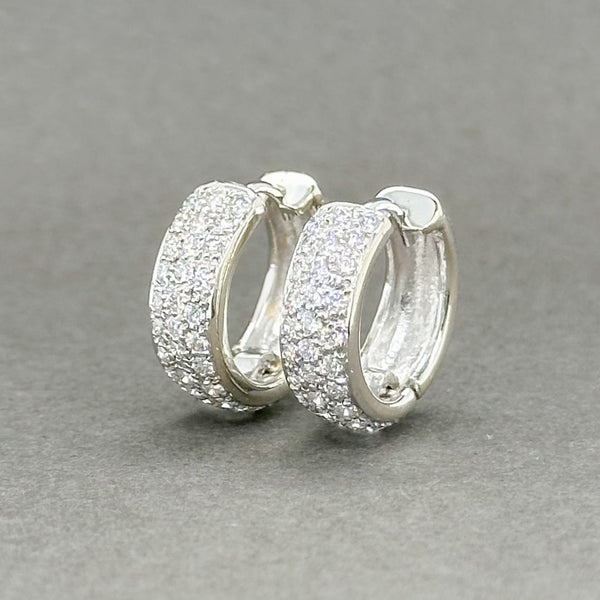 Estate 14K W Gold 0.66ctw G-H/SI1 Diamond Huggie Earrings - Walter Bauman Jewelers