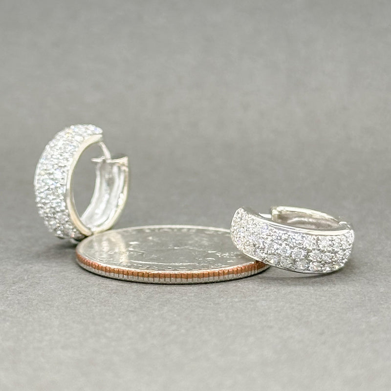 Estate 14K W Gold 0.66ctw G-H/SI1 Diamond Huggie Earrings - Walter Bauman Jewelers