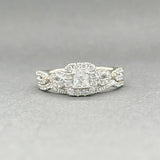 Estate 14K W Gold 0.68ctw H - J/SI1 - 2 Diamond Eng. & Wedding Ring Set - Walter Bauman Jewelers