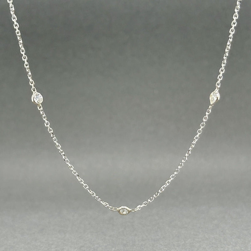 Estate 14K W Gold 0.72ctw H/VS2 - SI1 Diamond By The Yard Necklace - Walter Bauman Jewelers