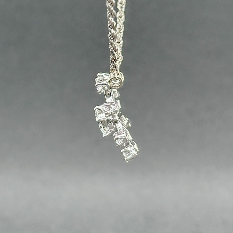 Estate 14K W Gold 0.73ctw G - H/VS1 - 2 Diamond Snowflake Necklace - Walter Bauman Jewelers